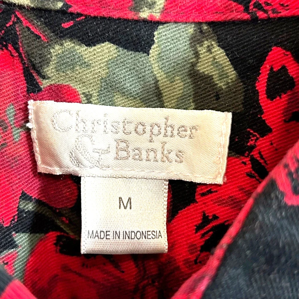 Christopher‎ & Banks Floral Cropped Jacket Size M